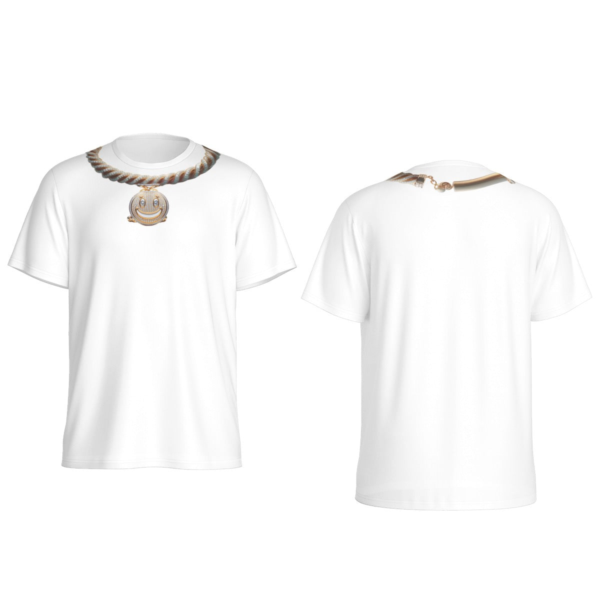 Playera Cuello Redondo Smiley Gold Cadenas