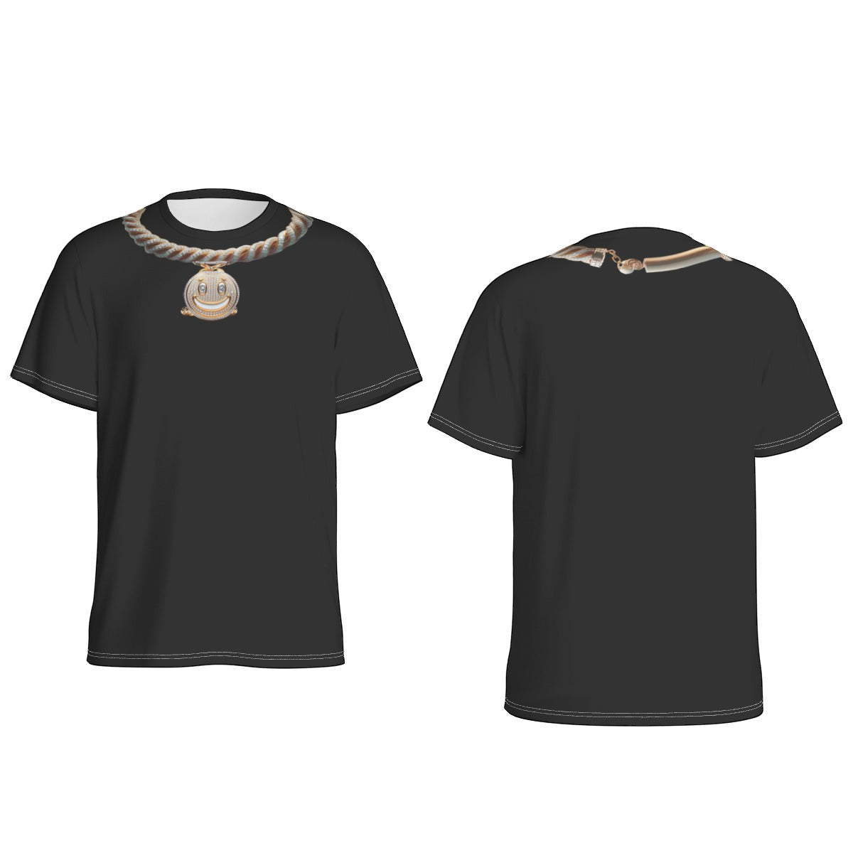 Playera Cuello Redondo Smiley Gold Cadenas