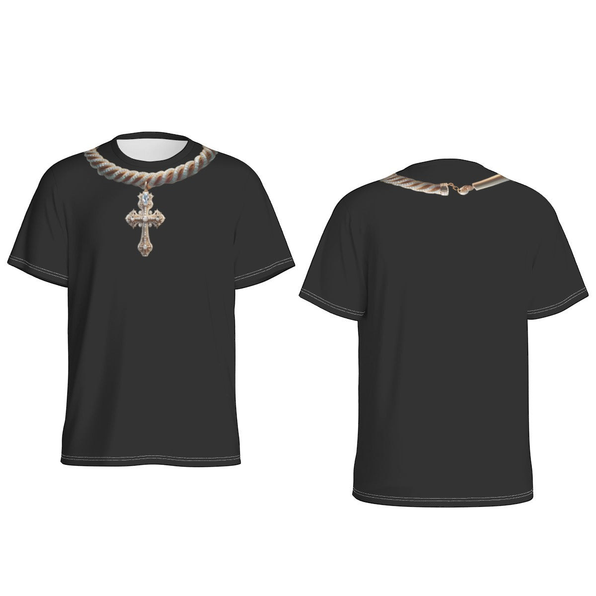 Playera de Cuello Redondo Cruz Cadenas