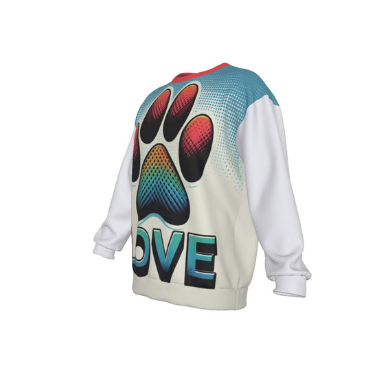 Sudadera Unisex Cuello Redondo Huellas