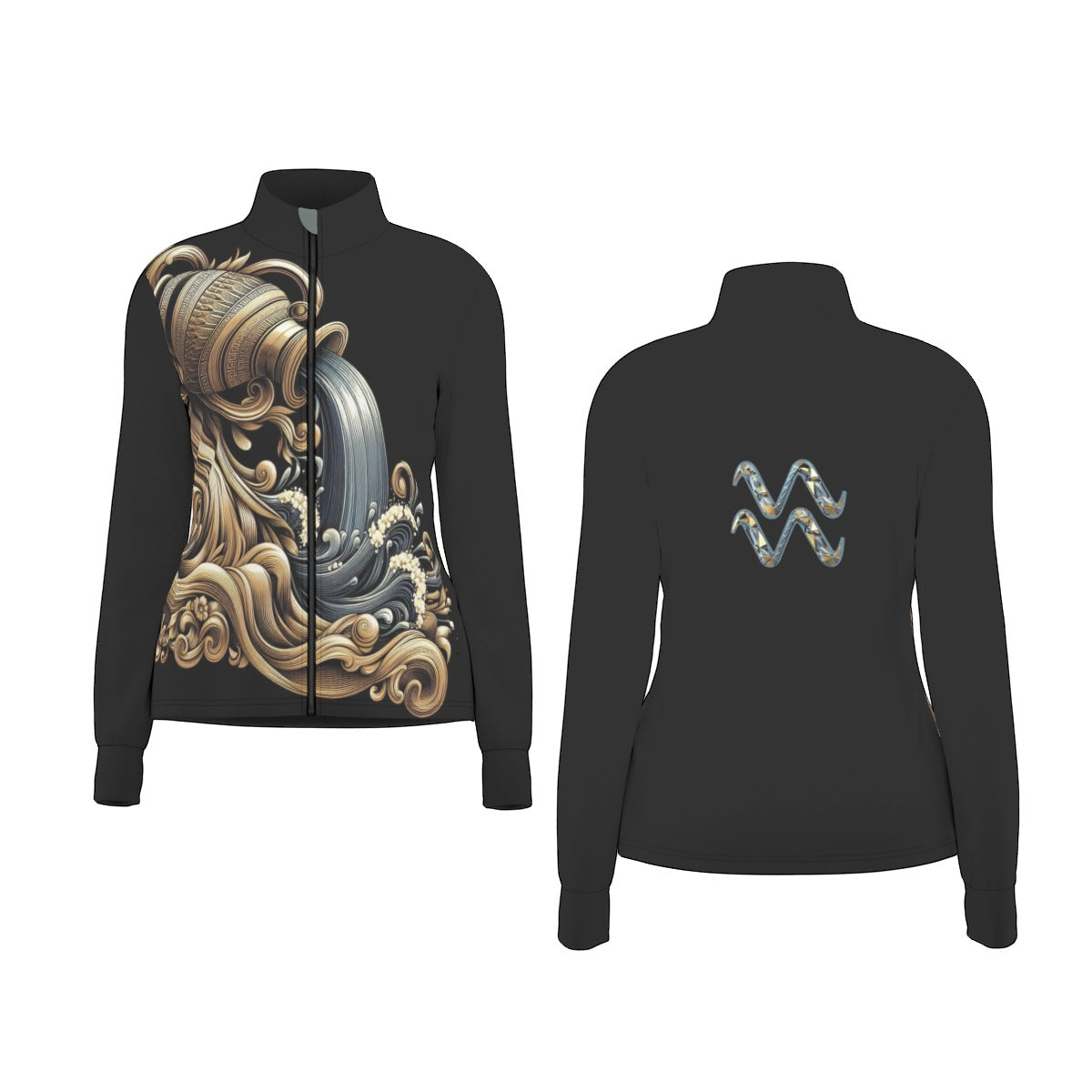 Aquarius Zodiac Round Neck Jacket